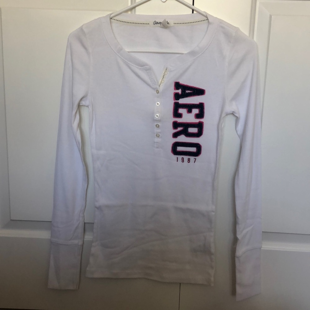 Aeropostale Button Up White Long Sleeve